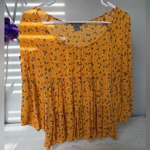 Falls Creek Mustard Floral Women's Top